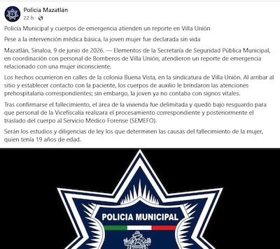 América Acosta murió a los 19 años, informó la policía de Mazatlán. (Foto: Captura)