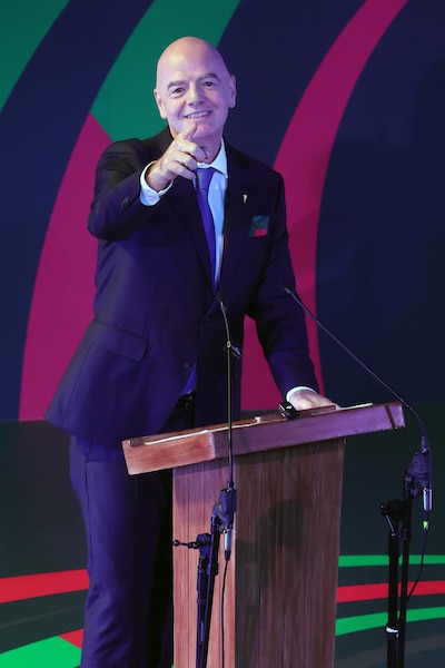 El presidente de la FIFA, el italiano Gianni Infantino, visitó la CDMX para el juego amistoso de México vs. Portugal en el Estadio Banorte. (Foto: EFE)