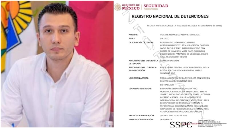 Le encontraron dos armas: Detienen al tesorero de Tulum, Vicente Aldape, en el Aeropuerto de Cancún