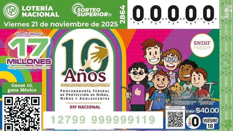Lotería Nacional reconoce 10 años de la Procuraduría de Protección a Niñas, Niños y Adolescentes con billete