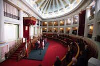 AMLO reinaugura recinto parlamentario de Palacio Nacional que se incendió hace 150 años