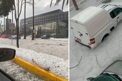 ¡El cielo se cae! Lluvias y granizada en Puebla ‘sepultan’ calles y autos (VIDEOS)