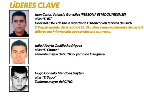 ‘Sin El Mencho y El Jardinero’, ¿Quiénes son los principales líderes del CJNG, según EU?