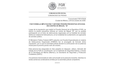 Capitán Sol obtivo prisión preventiva por vinculos con la red de huachicol fiscal.