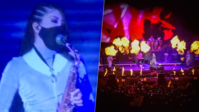 La Maldita Vecindad en el Zócalo: María Elena Ríos, invitada de lujo en el saxofón