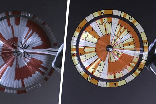 El 'mensaje oculto' que llevaba el paracaídas de Perseverance para descender en Marte