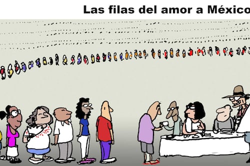 Las filas del amor a México