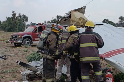 Aeronave se estrella en Huejotzingo, Puebla; al menos 4 personas murieron