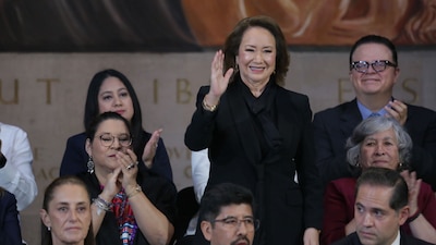 La ministra Yasmín Esquivel Mossa durante el informe de labores de la Suprema Corte de Justicia de la Nación. (FOTO: SCJN/CUARTOSCURO)
