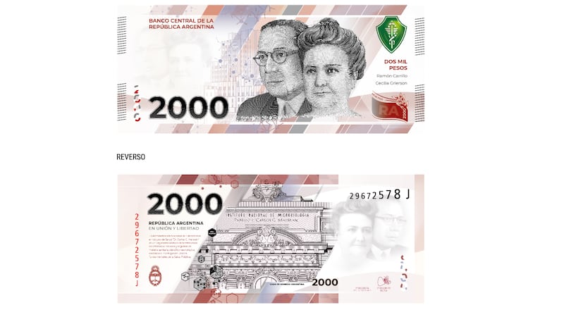 Así es el billete de 2 mil pesos que Argentina lanzará para combatir la inflación