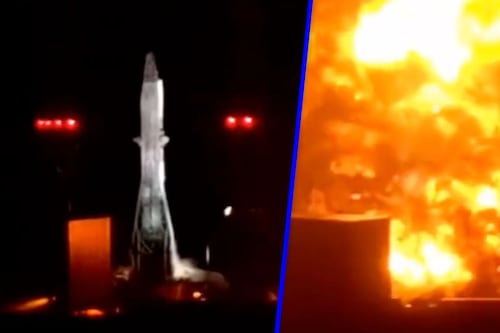 (VIDEO) Explota cohete de Blue Origin en plena prueba antes de su lanzamiento: ‘Experimentó una anomalía’