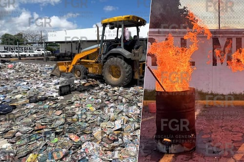 FGR incinera marihuana, cocaína y metanfetamina aseguradas en Veracruz