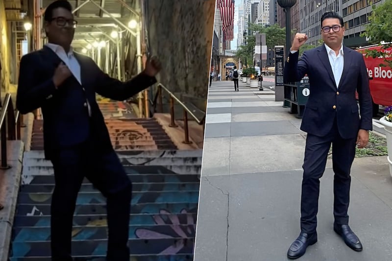 ¿Acaso es ‘El Bromas’? Senador Néstor Camarillo recrea baile del ‘Joker’ en escaleras de NY (Video)
