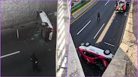 Taxista muere tras caer con su vehículo desde puente de Periférico Norte en Naucalpan