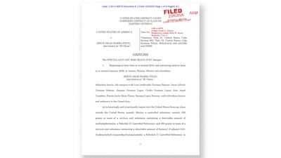 Estados Unidos acusó a "El Chuta" de proporcionar armas y ser jefe de plaza de Los Chapitos (Department of Justice)