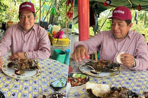Menú ilegal: Antonio Silvan, dirigente de Morena en Macuspana, presume haber comido tortuga