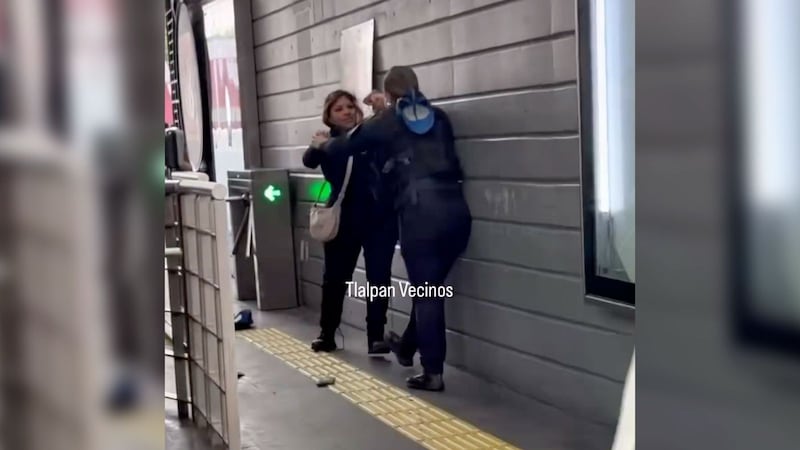 ¡Llamen a la policía! Un momento... Pelean dos agentes de la CDMX en estación del Metrobús (VIDEO)