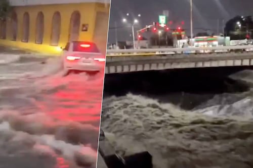Monterrey se inunda: Arroyo Topo Chico está al 90% de su capacidad tras fuertes lluvias