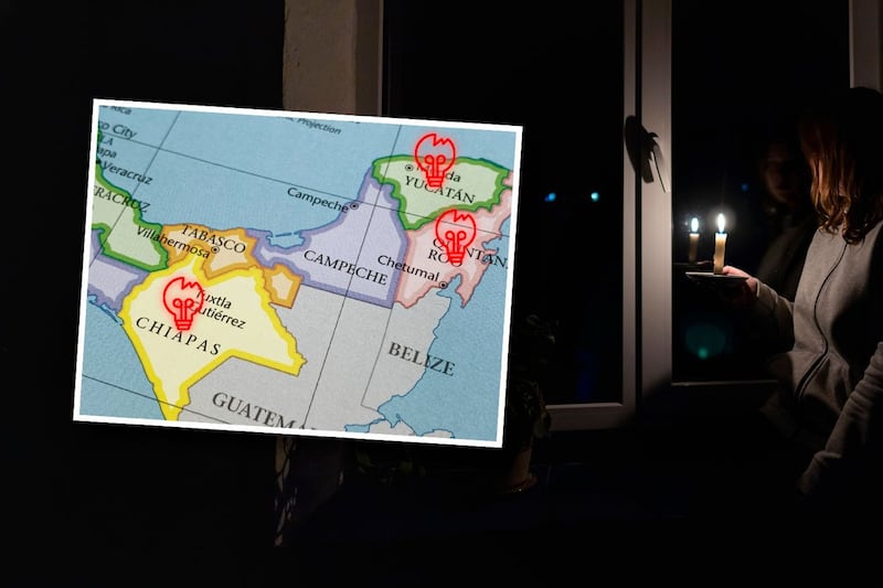 No hay luz en el sureste: Reportan apagones en Yucatán, Quintana Roo y Chiapas tras desconexión de líneas