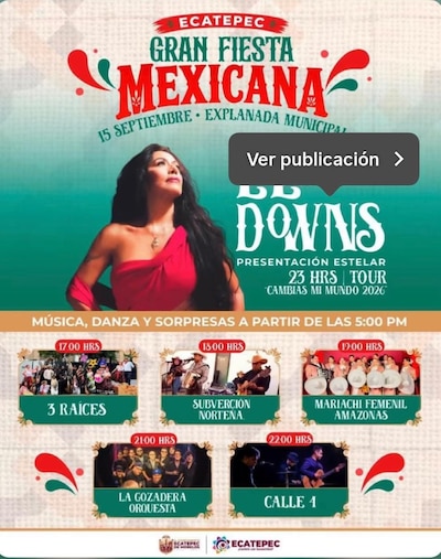 Esta es la cartelera completa para el día de la presentación gratuita de Lila Downs. (Foto: Captura)