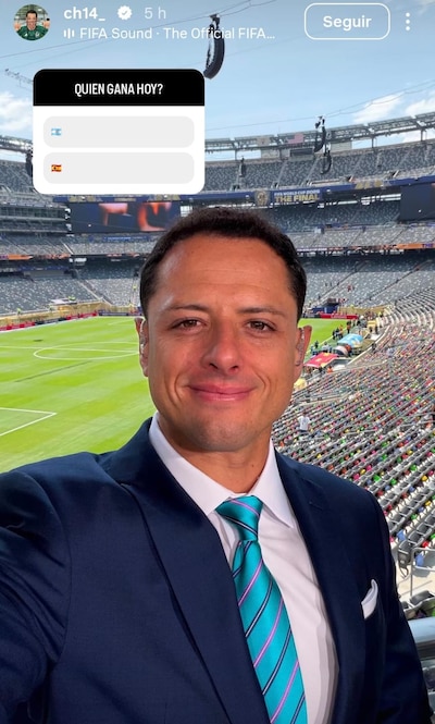 'Chicharito' Hernández estuvo en el Estadio Nueva York Nueva Jersey en la final del Mundial 2026. (Foto: Captura)