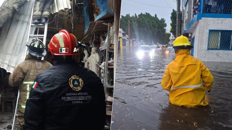 Lluvias provocan inundaciones severas en Puebla: Reportan un muerto y autos y negocios afectados (VIDEO)