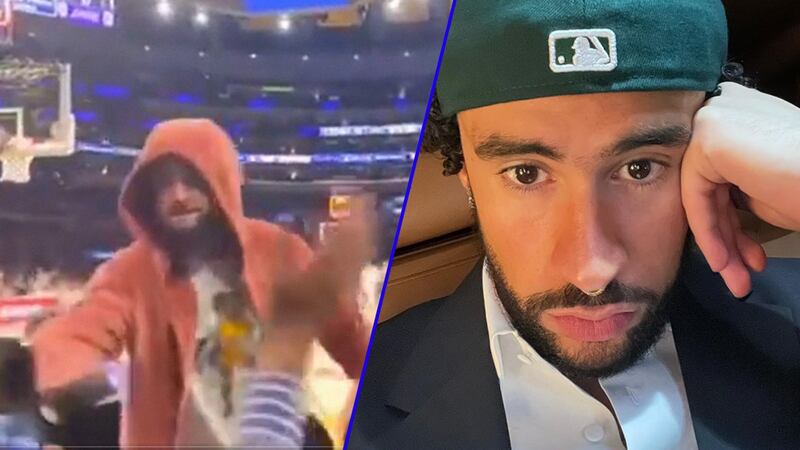 ‘Conejo Malo’ y bromista: Bad Bunny simula que arrebatará celular a fan que lo está grabando