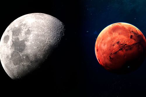 Marte y la luna recibirán el Año Nuevo con un ‘beso’
