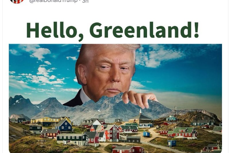 ‘Hello, Greenland’: Trump no olvida al territorio y así es como vuelve a mostrar interés
