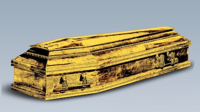 El ataúd donde fue enterrado "El Mencho" tiene un costo de 240 mil pesos (Ilutración: El Financiero)