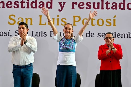 Ricardo Gallardo acompaña a la presidenta Claudia Sheinbaum en gira por segundo informe