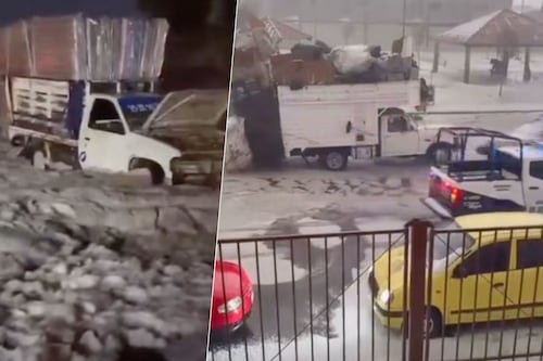 ‘¿Polo norte mexiquense?’ Granizada cierra carriles en la México-Pachuca, a la altura de Tecámac (Video)