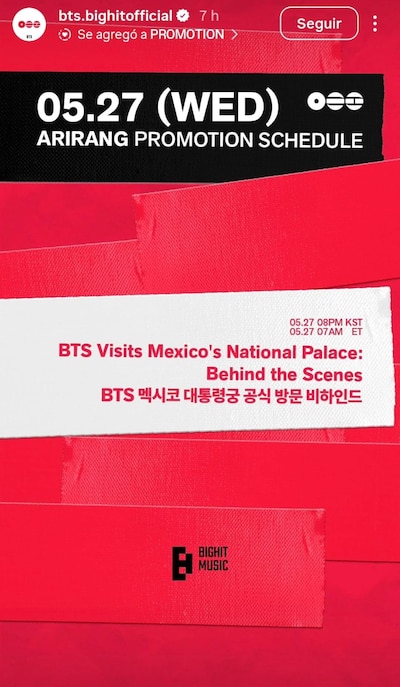 BTS confirmó el lanzamiento de un detrás de cámaras de su visita en Palacio Nacional. (Foto: Captura)
