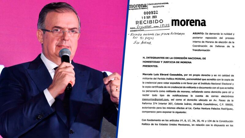 Marcelo Ebrard se lanza contra candidatura de Sheinbaum: Impugna proceso interno de Morena