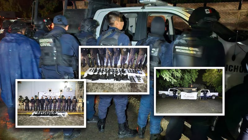 Detienen a 9 falsos elementos de la Guardia Civil en Michoacán; portaban armas