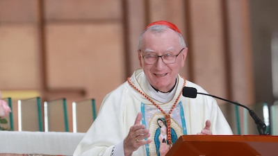 El secretario de Estado del Vaticano, Pietro Parolin, oficia una misa este miércoles, en la Basilica de Guadalupe de Ciudad de México (México). (Foto: EFE/Mario Guzmán)