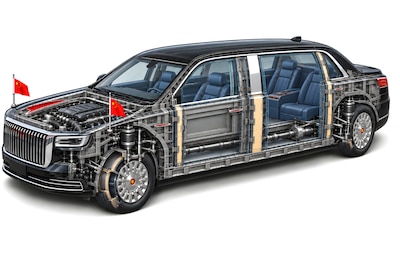 Hongqi N701, la limusina blindada de Xi Jinping, con parrilla de barras verticales