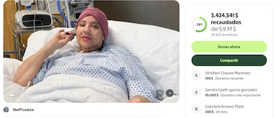 Steff, hermana de Kimberly Loaiza, creó una entrada en GoFoundMe para cubrir los gastos médicos de su mamá. (Foto: Captura)