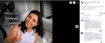 Yolanda, hija de Germán Lizárraga, murió a los 43 años. (Foto: Captura Facebook)