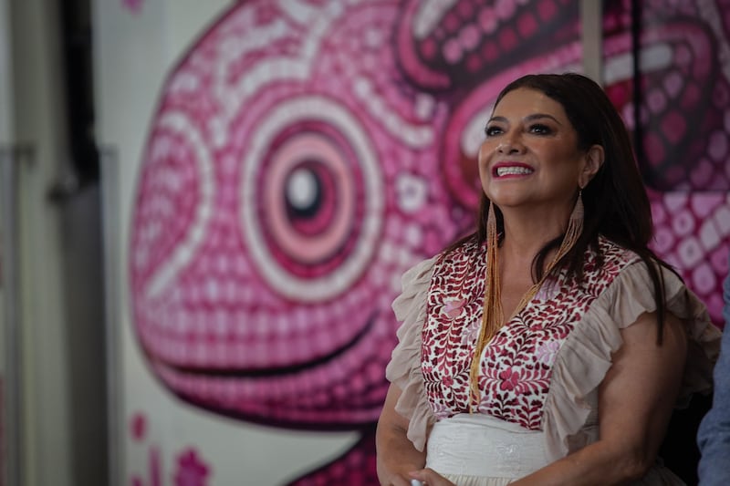 ‘Le da alegría a la ciudad’: Sheinbaum aprueba ‘ajolotización’ morada de Clara Burgada en CDMX
