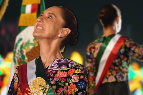 De origen istmeño: Así fue el vestido de Claudia Sheinbaum en el Grito de Independencia (FOTOS)
