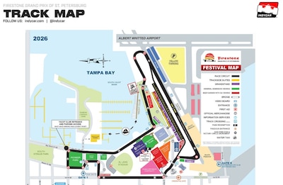 Así es el circuito del GP de Firestone de San Petersburgo de la IndyCar Series. (Foto: Indycar)