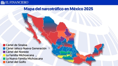 De acuerdo con la Evaluación Nacional de Amenaza de Drogas de 2025, el Cártel de Sinaloa y Cártel Jalisco Nueva Generación son los más poderosos en México.