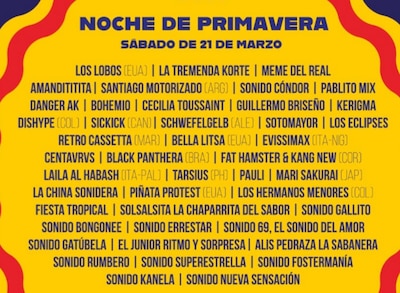 Algunos de los artistas confirmados para el Festival Noche de Primavera. (Foto: GOBCDMX)