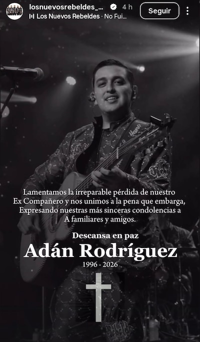 El grupo Los Nuevos Rebeldes confirmaron la muerte de Adán R. (Foto: Captura)