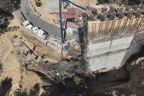 Desplome en obras de carretera de Hidalgo deja 6 trabajadores lesionados