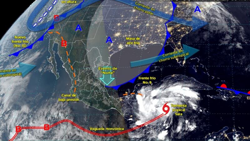 Tormenta tropical ‘Sara’: ¿Cuál será su trayectoria y qué estados esperan lluvias?