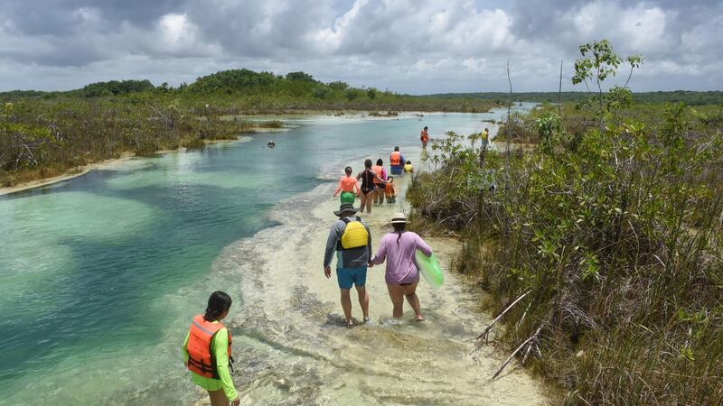 ¿Construcción del Tren Maya está cambiando el color del agua en Bacalar? Esto dice AMLO