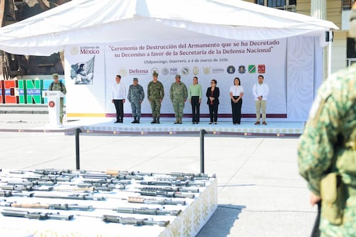 Evelyn Salgado Pineda encabeza ceremonia de destrucción de 232 armas de fuego decomisadas