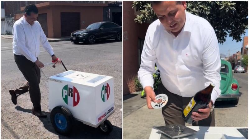 ‘¡Ya llegaron las caguamas!’ Presidente del PRI en Michoacán sale a regalar cervezas (VIDEO)